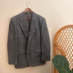 Vintage 1980's 1990's Authentic Harris Tweed Branford and Taylor Wool Blazer